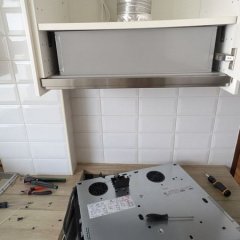 Exaustor instalado, placa removida